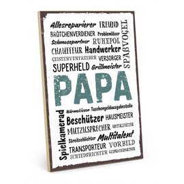 TypeStoff HS-00584 Wooden Sign with Saying - Dad Wordcloud - Vintage Look with Quote as Gift and Decoration