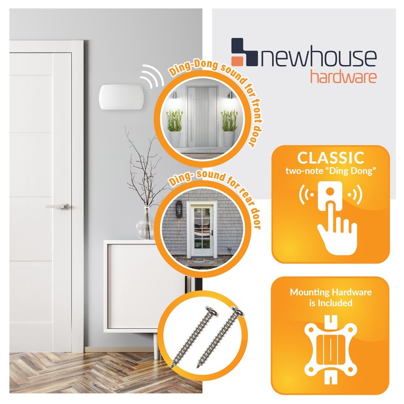 Newhouse Hardware CHM24V White 24-Volt Wired Doorbell Chime | Electrical