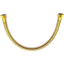 Gold Plumbing Pipe, Plumbing Hose 1/2 Angle Valve Connector, Stainless Steel Gold Toilet Hose for Bathroom,Pipe Fittings Accessories,Fittings Length 50cm