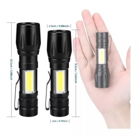 yunlong 5 Pzas Minilinterna Portatil Led,zoom,recargable,luz Lateral
