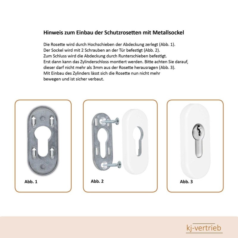 Premium Cylinder Protective Rosettes Rosettes Locking Cylinder Colour: Black RAL