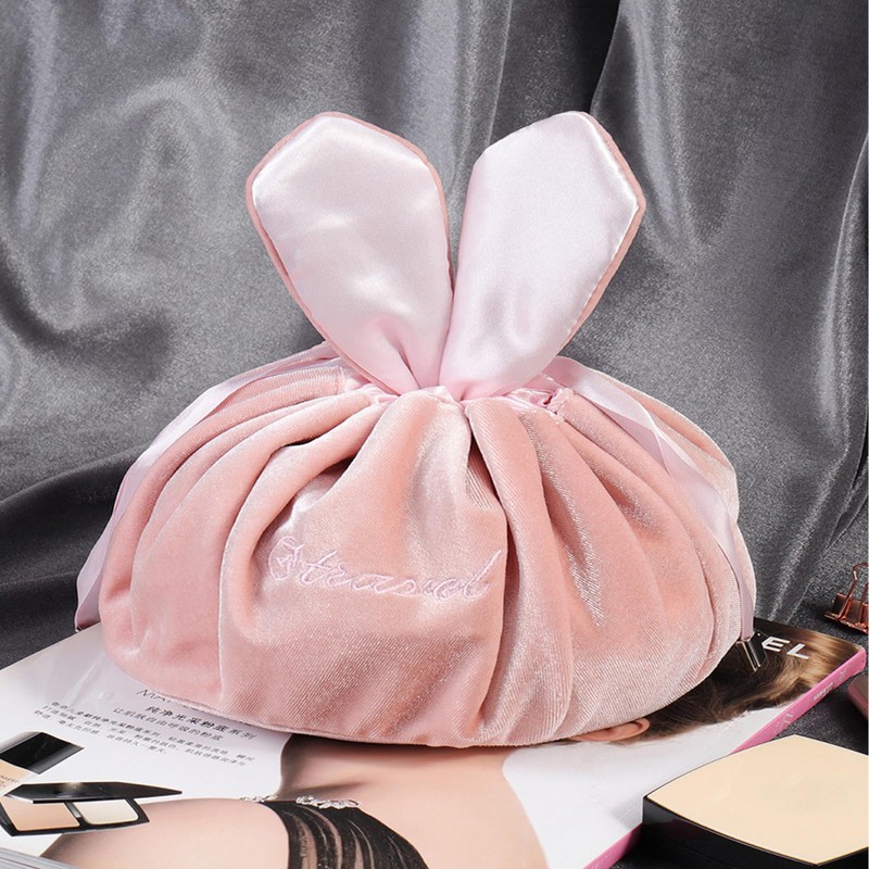 Portable Cosmetic Bag with Drawstring, Cosmetic Bag, Large Makeup Bag,