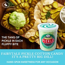 CHOCOLATE STORYBOOK Gourmet Flavored Cotton Candy – Unique Idea for Holidays, Birthdays, Gag Gifts, Party Favors (Pickle, 1.75 oz, 2-Pack)