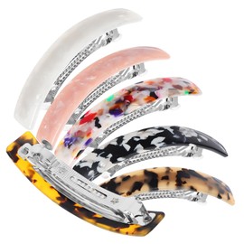 Healeved 6 Pcs Hair Barrettes for Women Lightweight and Comfortable Clips for Thin and Thick Hair Durable Acetate and Spring Design