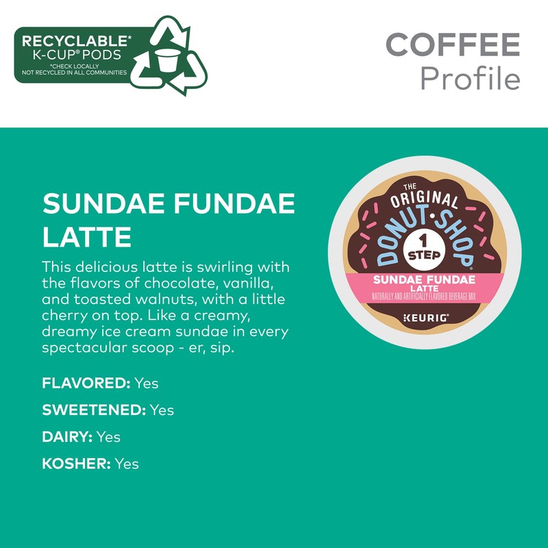 The Original Donut Shop Sundae Fundae One Step Latte, Keurig