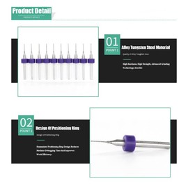 Akozon PCB PCB Carbide Micro Drill Bit Tool Set 0.1 mm to 1.4 mm (0.5 mm) Pack of 10