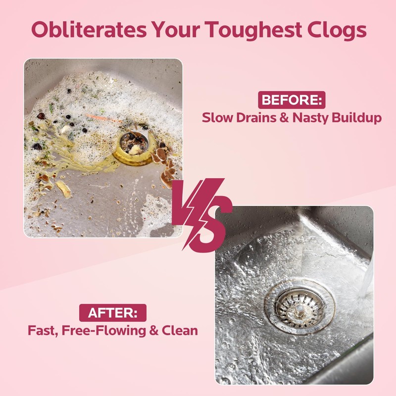 Foaming Drain Cleaner Clog Remover: Sink Cleaner Pipe Clogged Opener