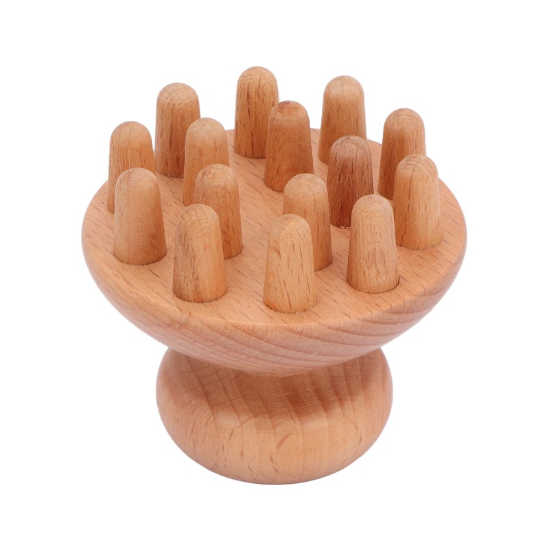 Wood Mushroom Massager Promote Circulation Clear Meridians Portable Manual Massage