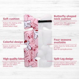 Baby Stroller Cushion, Universal Baby Seat Pad Liner for Stroller Reversible Soft and Breathable 3D Air Mesh Cotton Baby Stroller Seat Liner (Pink)