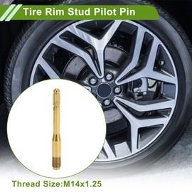 HOPESPANNER Universal M14x1.25 Wheel Alignment Pin Durable 120mm Rim Stud Pilot Pin Tire Change Guide Tool Stainless Steel Gold Tone 1pcs