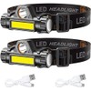 CREADY Pack de 2 linternas LED recargables Linterna frontal con