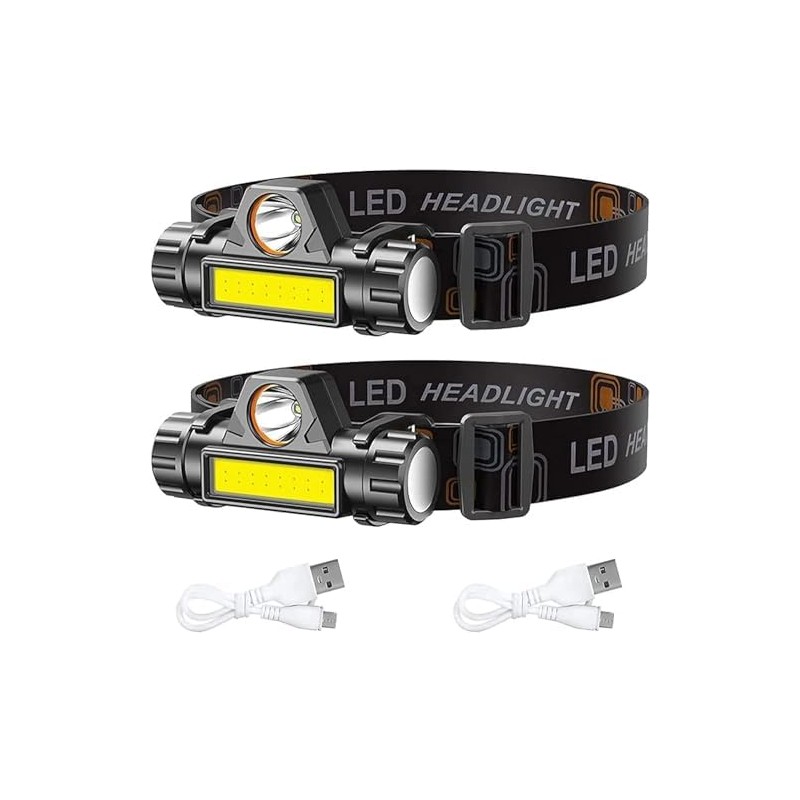 CREADY Pack de 2 linternas LED recargables Linterna frontal con