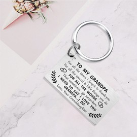 Fathers Day Grandpa Gifts from Granddaughter, Grandpa Keychain Gifts, Thank You Grandfather, Best Grandpa Gifts for Birthday Christmas