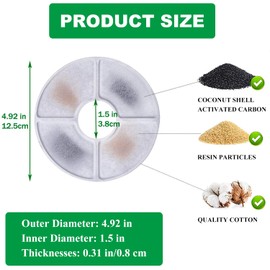 Filter Cartridges for Cat Fountain Filter Replacements for Pet Water Dispenser Fountain Filters Water Purification for Dog Cat Automatic Drinking Dispenser 6pcs