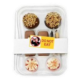 120PCS Do Not Eat Stickers,Do Not Eat Caution Sticker Labels,Small Cute Safety Warning Sign Decals(2.2"x1")
