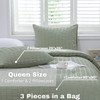 Haowaner Soft Sage Comforter Set Queen, 3 Pcs Sage Green
