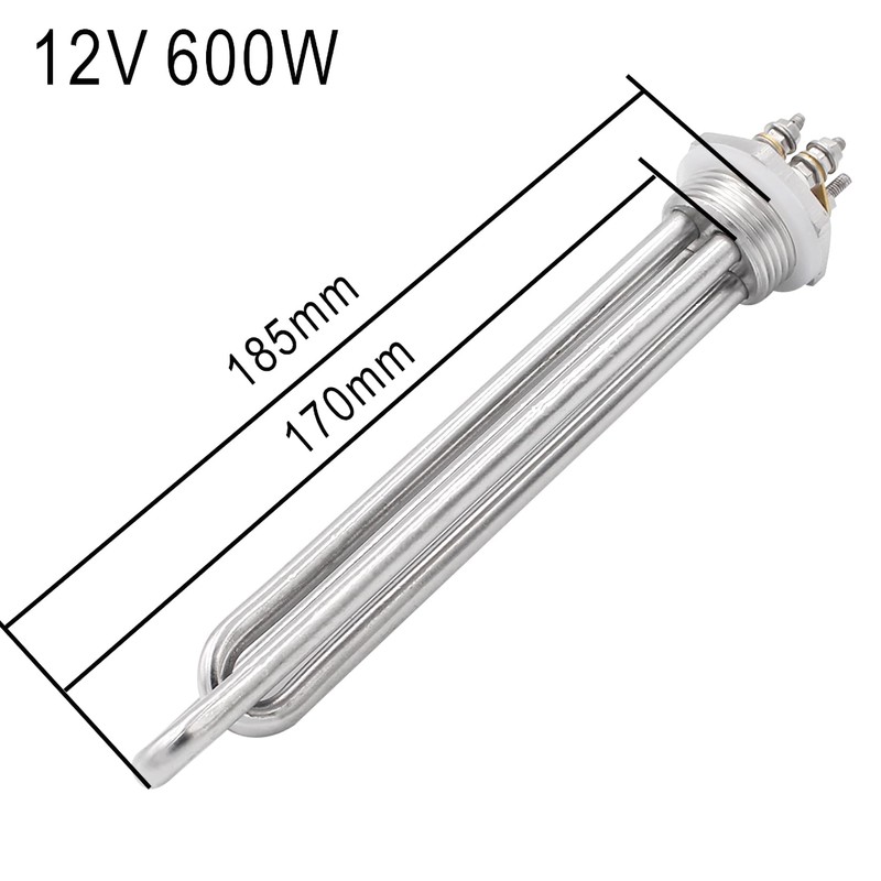 DERNORD 12V 600W Immersion Heater Submersible Water Heater Element Stainless