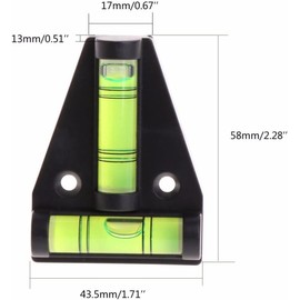 5 Pcs T Spirit Level, Cross 2-Way Handy T-type Camping Caravan Mini Spirit Level