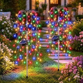 Goodea - 2 luces de decoración solar al aire libre Cascade Series 8modo