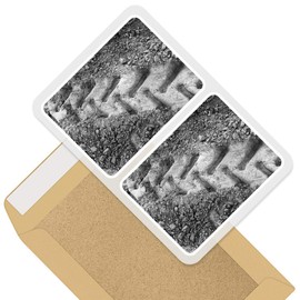 Rectangle Stickers (Set of 2) 10cm - Off Road Tyre Track Land Racing Race Fun Decals for Laptops,Tablets,Luggage,Scrap Booking,Fridges, #41333