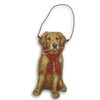 Golden Retriever with Christmas Scarf Ornament
