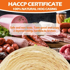 HAIKISS Edible Drying Sausage Casing, Natural Sausage Casings for Flavorous Homemade Sausages, Italian Sausage, Breakfast Sausage and Hot Dog Ham Sausage Tool (8m/26ft),Φ32mm