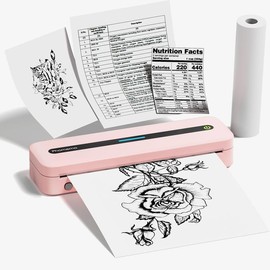 Phomemo-M832 upgraded portable wireless printer, suitable for travel, supports multi-size Bluetooth inkless printing, supports 8.5 inches x 11 inches US letters, mobile thermal printer, compatible with mobile phones and laptops, 300Dpi - Colour: pink