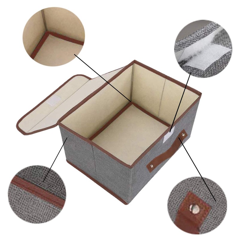 OWill Foldable Storage Boxes with Lids, Fabric Storage Cubes with