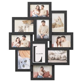 SONGMICS 4x6 Collage Picture Frames for Wall Decor, 10 Pack Family Photo Collage Frame Set for Gallery, Glass Front, Assembly Required, Ink Black URPF20BK