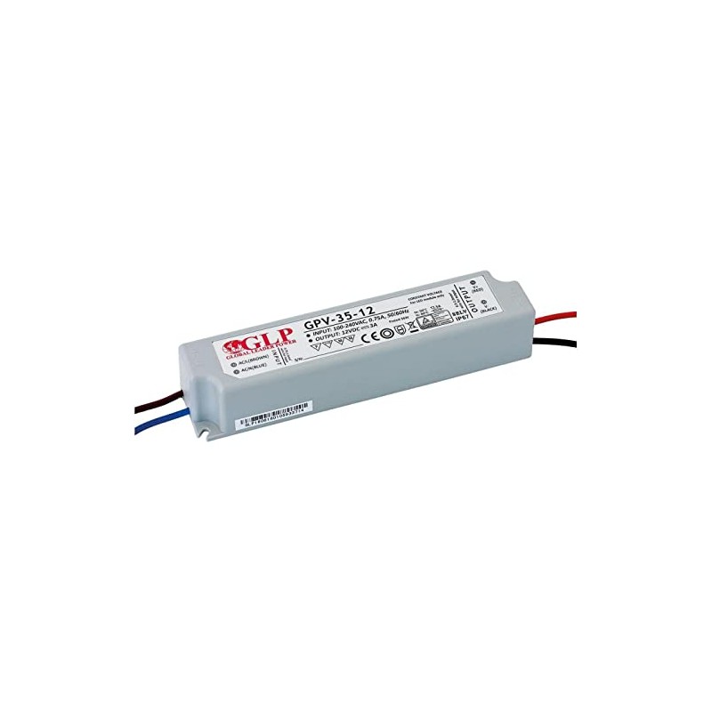 36W 24Vdc LED Power Supply, GPV-35-24, IP67, 5 years warranty,