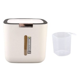 22.lb Food Storage Container Rice Storage Container with Lid and Measuring Cup, Moistureproof Cereal Grain Storage Box for Beans, Grain, Flour, Pet Food (Black)