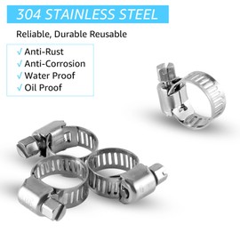 MRbrew Worm Gear Hose Clamps, 12 Pack Stainless Steel Hose Clamps for Home Brewing Beer Line Hose Clamps Gas Tubing Clamps 6-12mm (1/4-1/2 inch,3/8 inch, 5/16 inch)