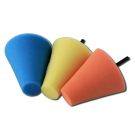 3 Incense Cones Soft Orange Medium Blue Hard Yellow Sponge Polishing Pads Disc Cleaning Pads Car Drill Chrome Aluminum Sponge Cone for Polishing Car Body Paint