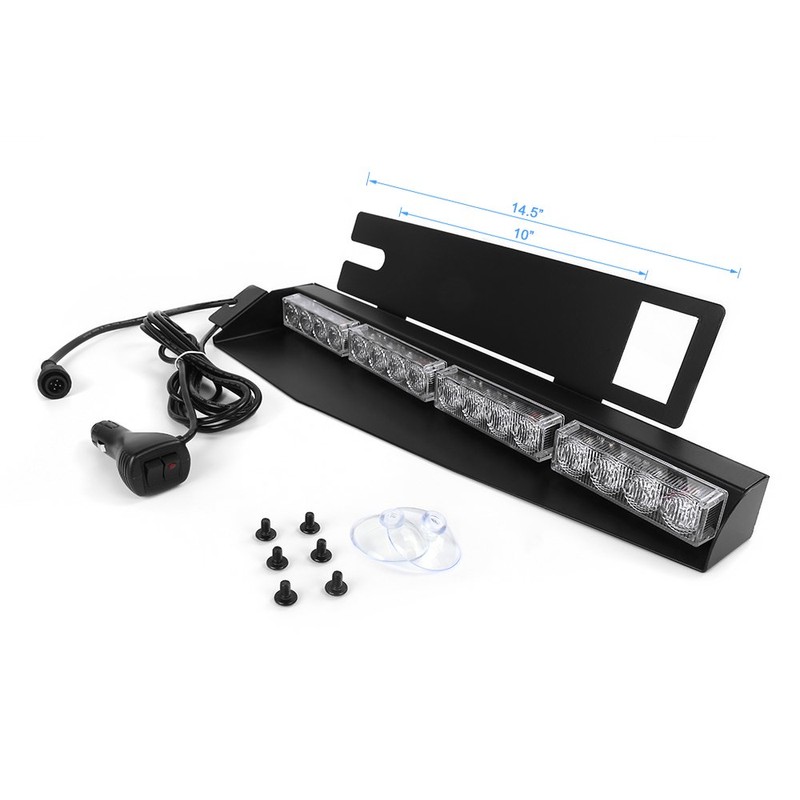 32LED 32W LED Lightbar Visor Light Windshield Emergency Hazard Warning