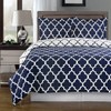 Navy and White Meridian Full / Queen 3-Piece Duvet-Cover-Set, 100