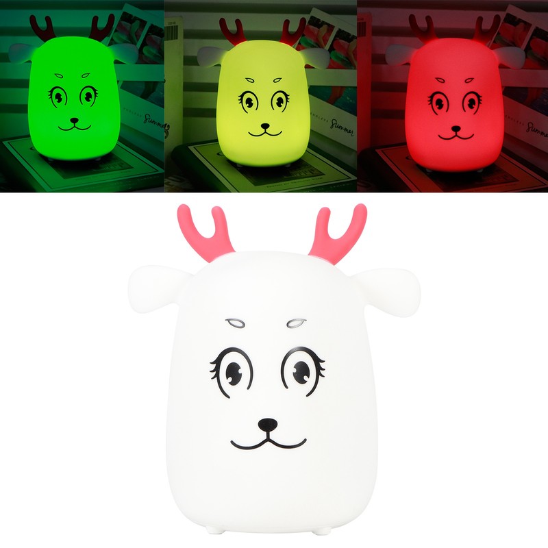 Innovative Cute Deer shaped Silicone Night Light USB Rechargeable Pat