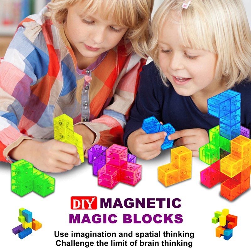 OUXIA Magnetic Building Blocks Magic Magnetic 3D Puzzle Cubes, Set