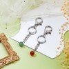 SUPERFINDINGS 8Pcs Gemstone Keychain Natural Crystal Bead Keychain Round Quartz