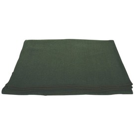 Fox Outdoor Products French Army Style Wool Blanket, Olive Drab, Large