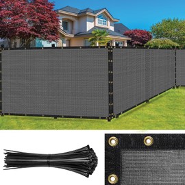 SEALTECH Ultra Heavy Duty 200 GSM Privacy Fence Screen – Non-Recycled Polyethylene Mesh Shade Net with Bindings & Rustproof Grommets - 90% + Blockage Includes Cable Zip Ties. (Grey 4'X50')