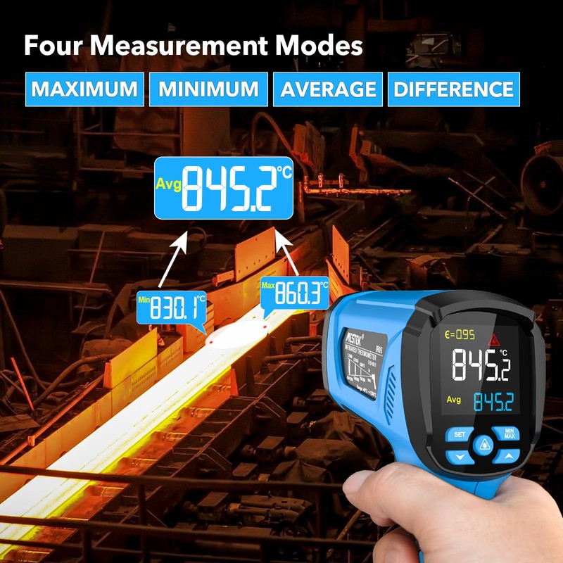 Infrared Thermometer MESTEK -40°C to 1600°C Digital Laser High Temperature