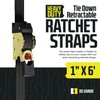 DC Cargo Mall Auto Retractable Ratchet Straps (4-Pack) 1” x