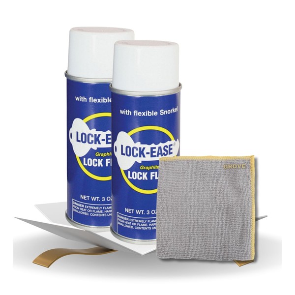 Lock-Ease Graphited Lock Fluid Spray 3 oz Bundle with Microfiber