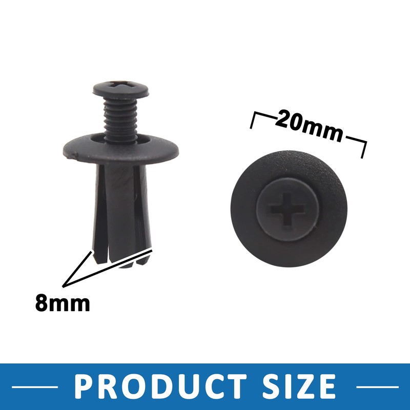 A ABSOPRO Screw Rivet Splash Fender Panel Push Type Retainer