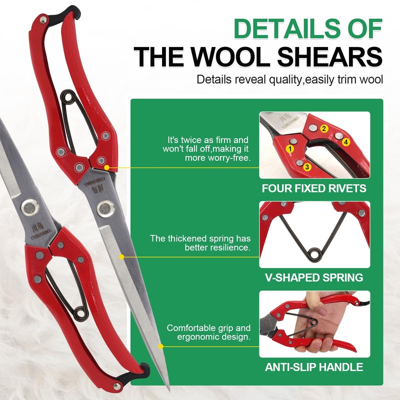 Manual Wool Shearing Shear Stainless Steel Trimming Scissor Long blades