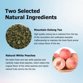 HANFANGLING White Peach Oolong Tea, Refreshing, Caffeine Alternative, Fresh Sweetness of White Peach and Aromatic Taste of Oolong Tea Loose Leaf