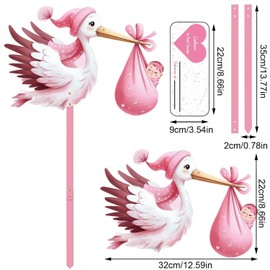 Rattling Stork Set for Birth Baby, 81 cm High Baby Stork