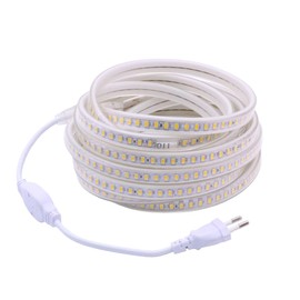 pcning 5 m LED Strip, AC 220 V, 230 V with EU Plug, 5730 LED Strip, IP67 Waterproof Outdoor Strip, Warm White (Warm White, 5)