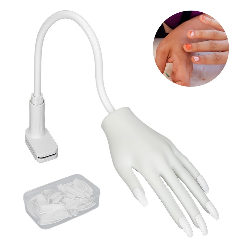 Silicone Nail Art Practice Hand Bendable Joints False Nail Tips