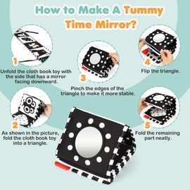 BBWOO Baby Contrast Book Black White Double-Sided Baby Fabric Book Soft Picture Book